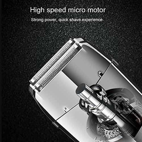 Premium Electric Razor for Men - Waterproof Rechargeable Shaver with Powerful Motor for Beard, Hair & Bald Head - Smooth Fade & Close Shave (Silver) - Perfect for Travel, Home & Gym Use