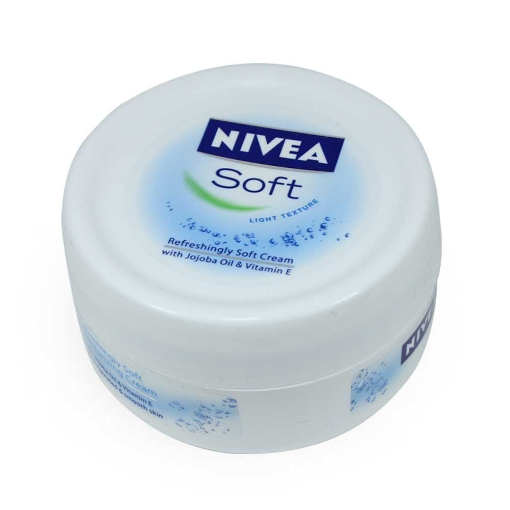 Nivea Soft Moisturizing Cream for Face & Body - 100ml Hydrating Lotion with Jojoba Oil & Vitamin E | Dry Skin Care for Men & Women | Daily Use, Travel-Friendly Packaging