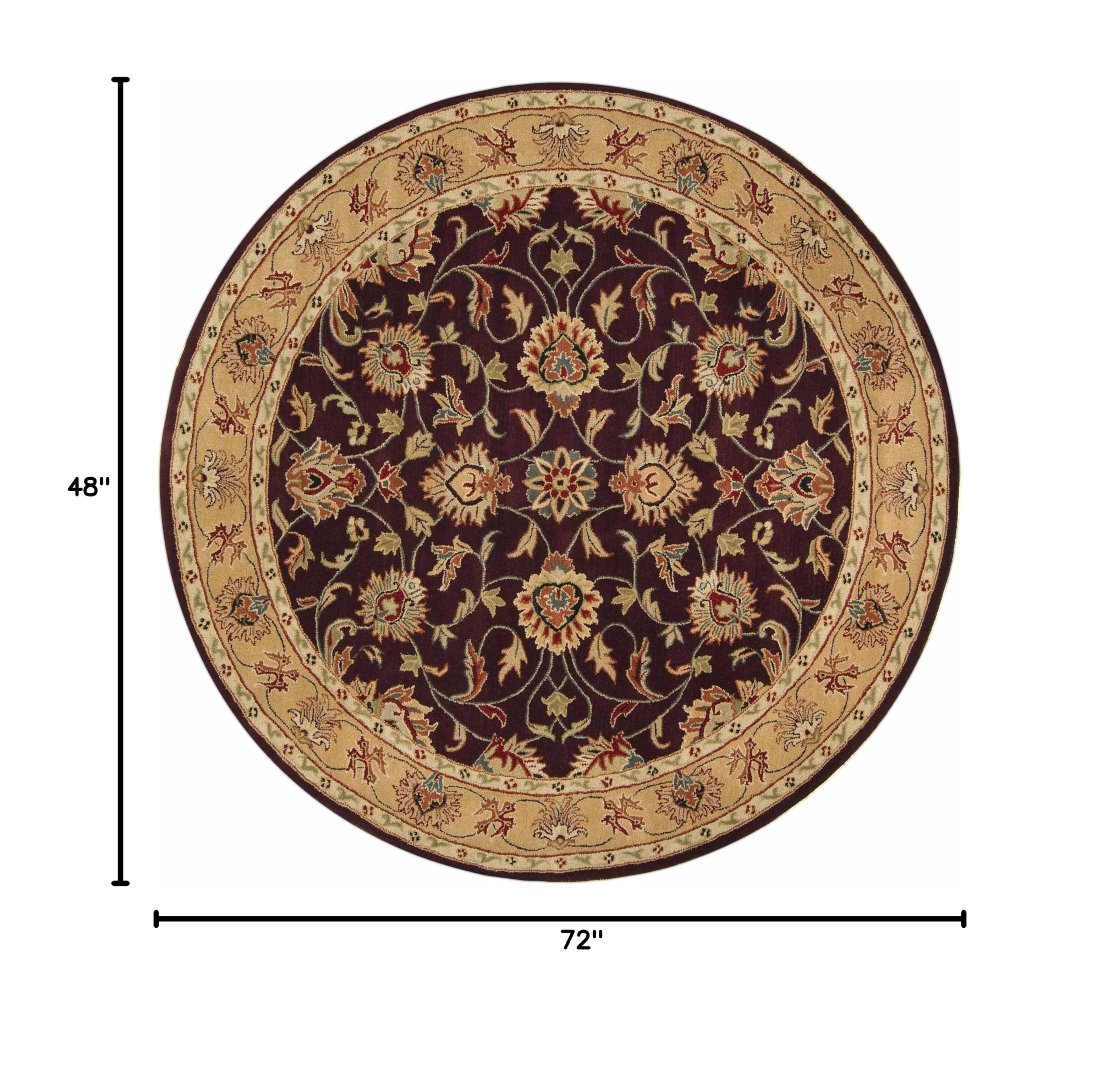 Hauteloom Cherryvale Wool Area Rug 4' x 6' - Traditional Handmade Living Room & Bedroom Rug in Black, Beige, Red - Soft & Durable for Home Decor, Office, Dining Room