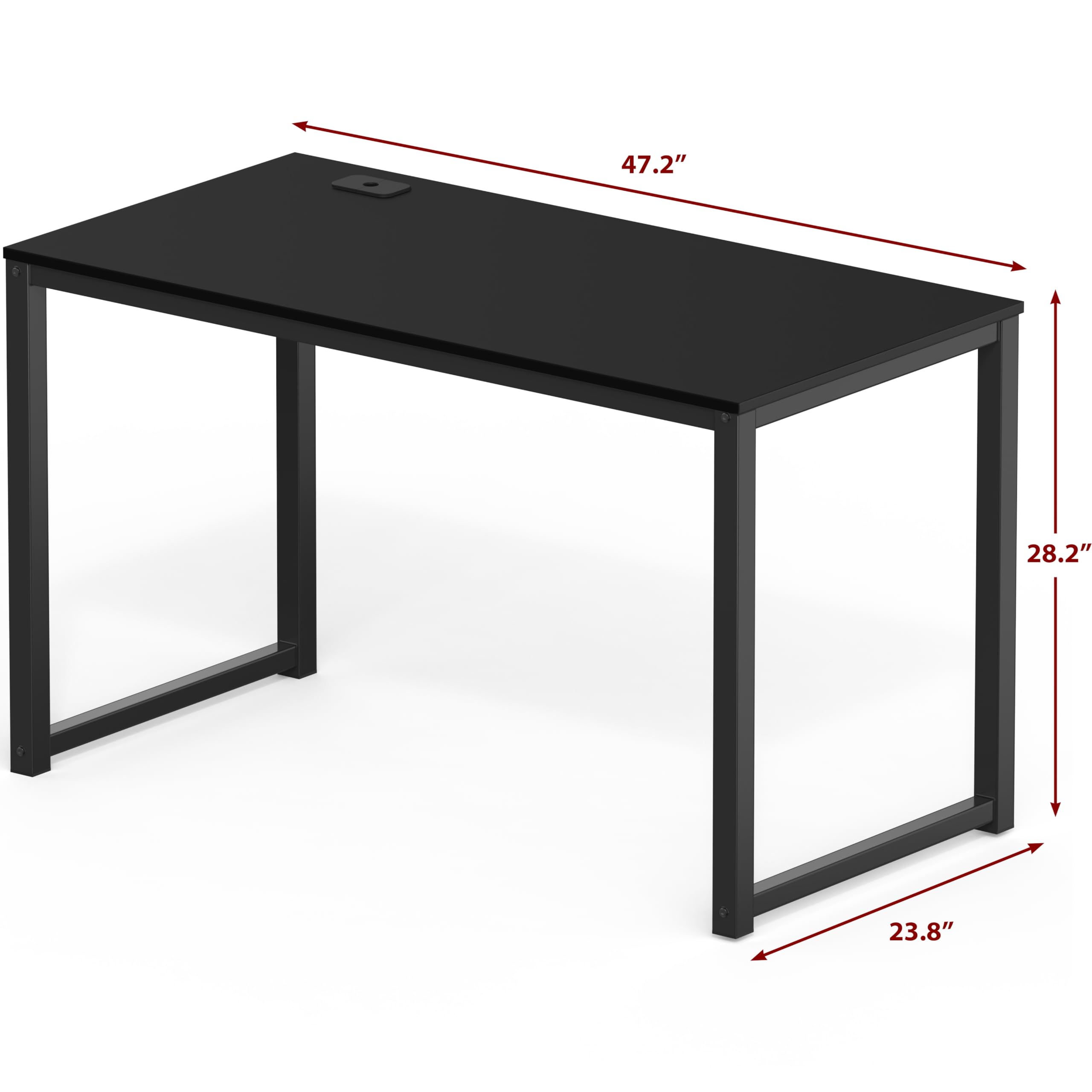 SHW 48-Inch Commercial-Grade Office Computer Desk - Heavy Duty Black Workstation for Home & Business | Perfect for Office, Study Room, and Remote Work Setup