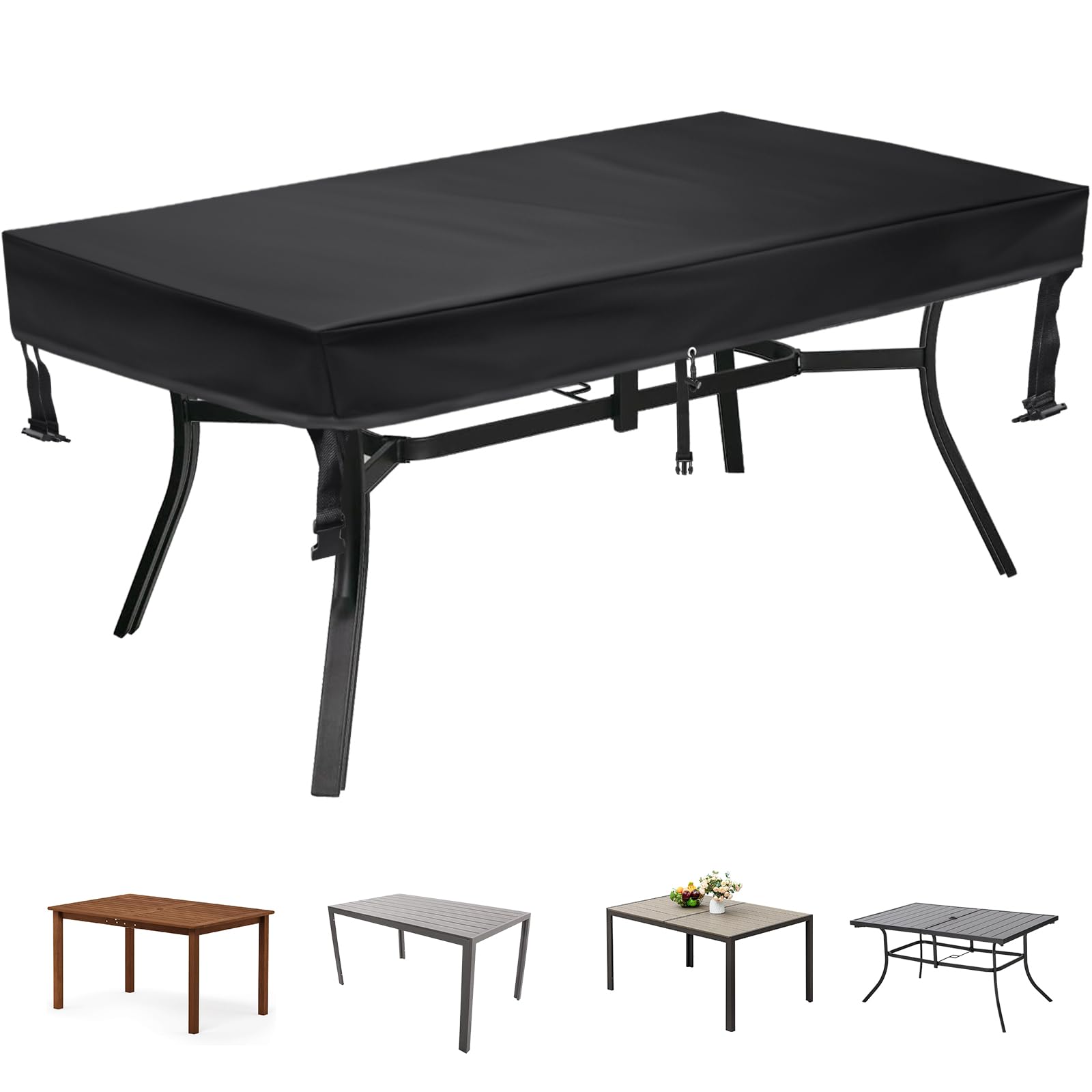 Waterproof Outdoor Dining Table Cover 60x35 Inches - UV Resistant Patio Furniture Protector for Round or Rectangle Tables - Perfect for Backyard, Deck, and Garden Use