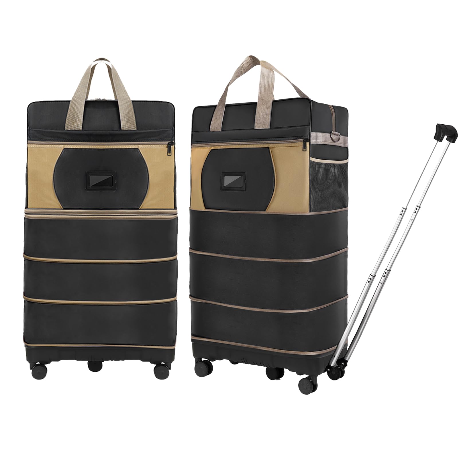 Expandable Collapsible Luggage with Telescoping Handle & Removable Wheels - Large Capacity Foldable Travel Suitcase for Men & Women - Perfect for Air Travel, Business Trips and Weekend Getaways