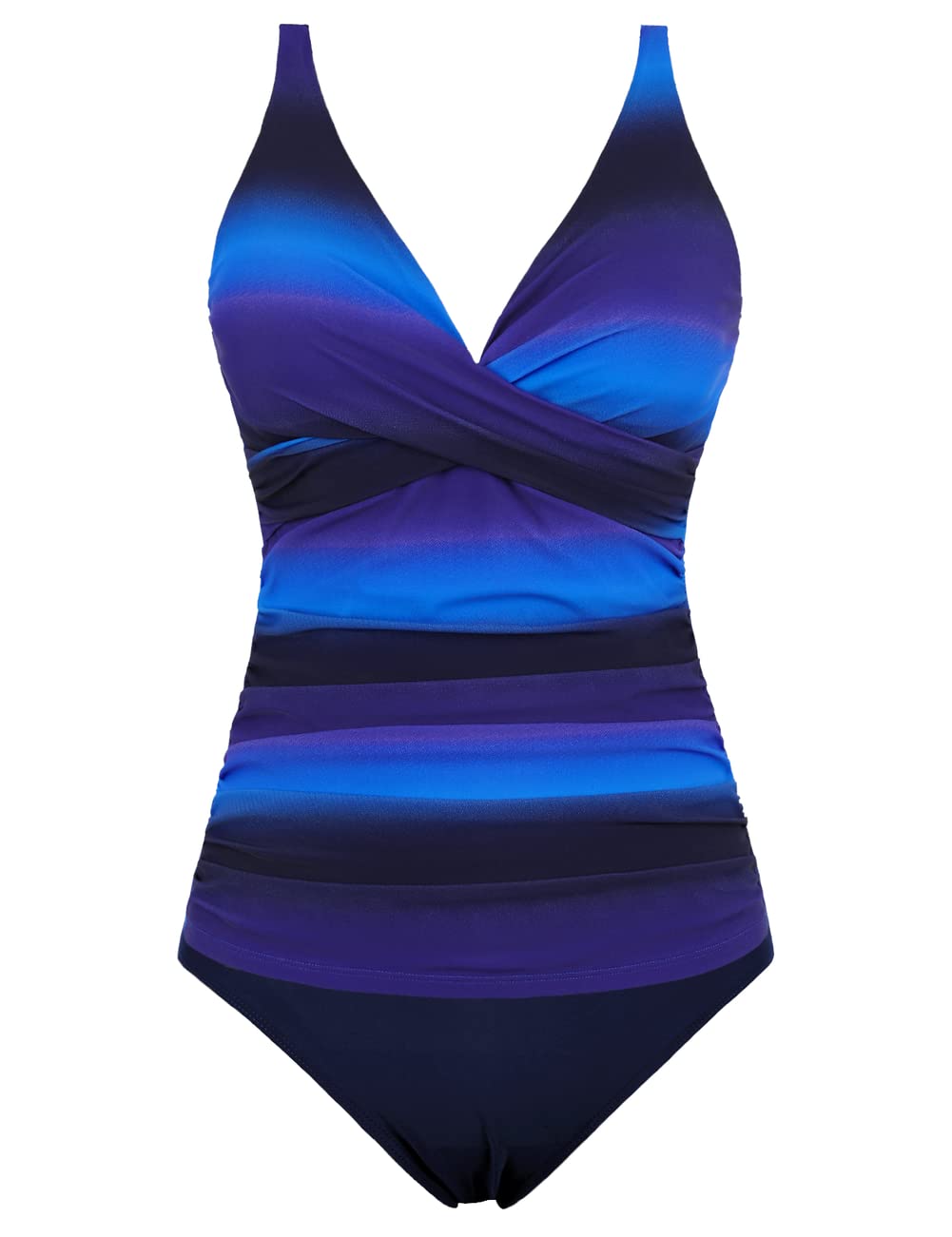 Hilor Women's Tankini Swimsuits - Front Twist V Neck Tummy Control Two Piece Bathing Suit with Shirred Design | Perfect for Beach Vacations, Pool Parties & Summer Getaways