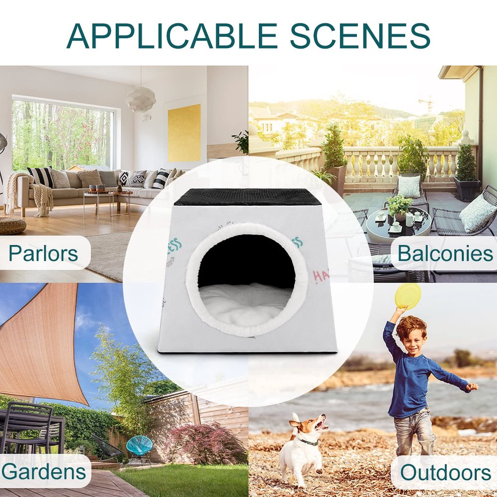 3-in-1 Foldable Cat House with Removable Cushion - Convertible Cat Bed, Sofa & Scratching Toy for Indoor Cats - Cozy Shelter for Happy Princess Cats - Perfect for Living Rooms, Bedrooms & Pet Spaces
