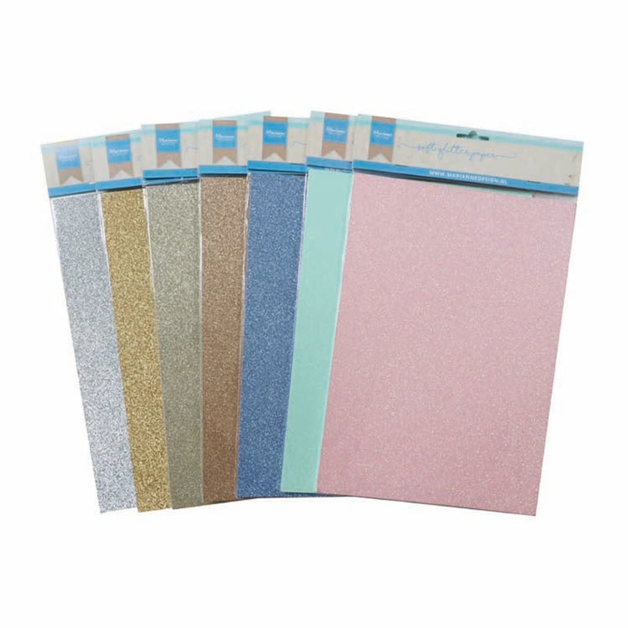 Marianne Design Soft Glitter Paper - Premium Blue Scrapbooking Paper for Card Making, DIY Crafts, Gift Wrapping & Home Decor