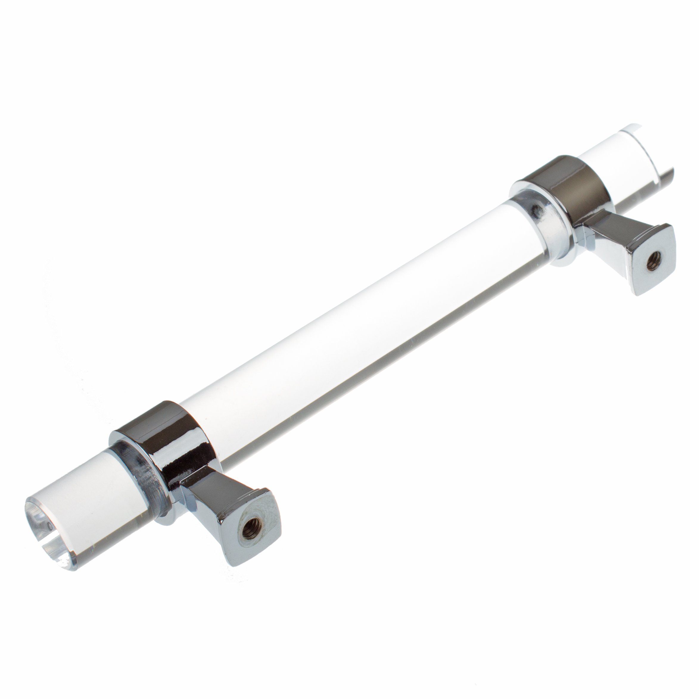 GlideRite 4718-96-PC-25 Clear Acrylic Cabinet Drawer Pulls - 25 Pack, 3.75 Inch, Polished Chrome - Modern Kitchen & Bathroom Hardware for Cabinets, Dressers & Furniture