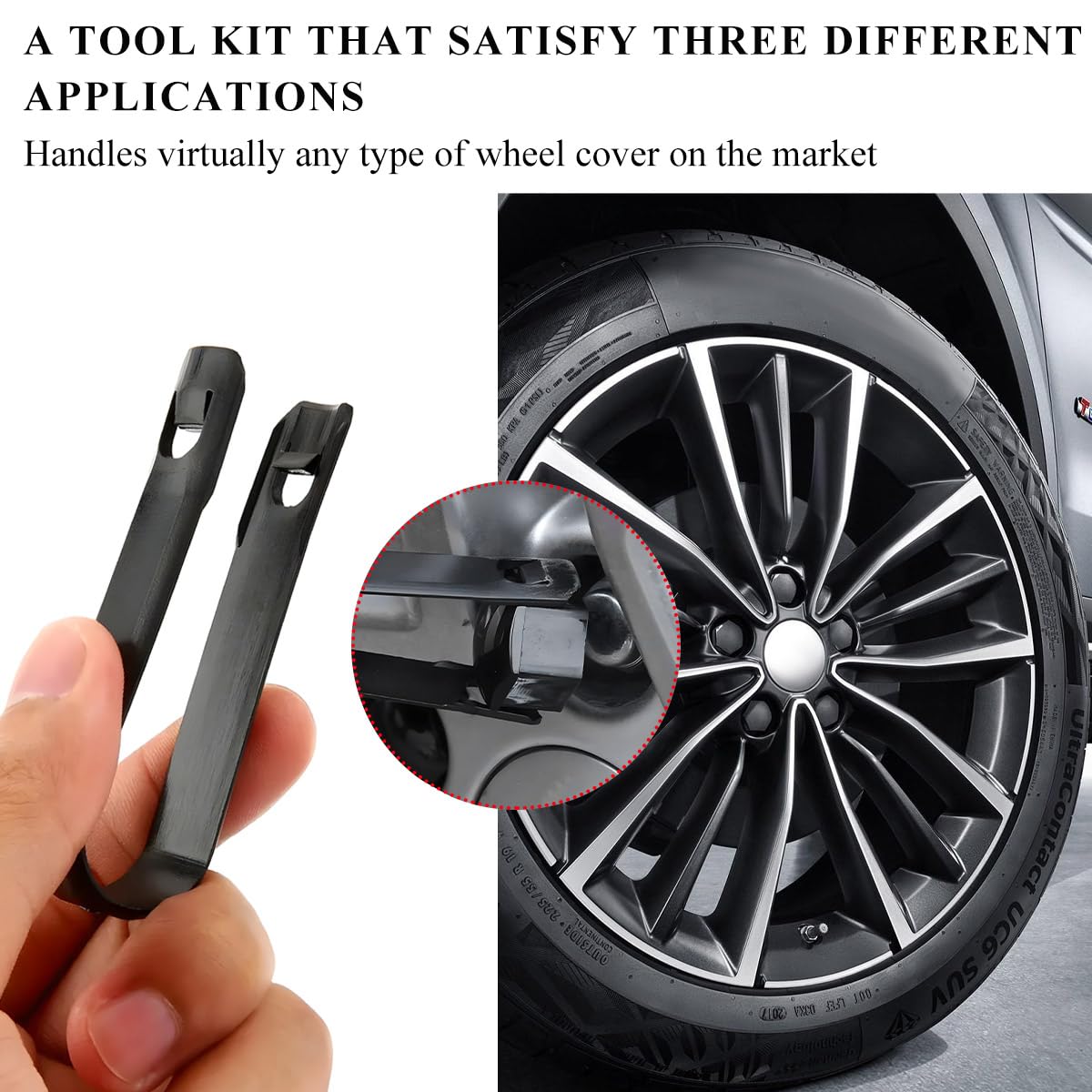 3 PCS Universal Bolt Nut Cover Removal Tool Set - Wheel Hub Nut Screw Cover Puller & Bolt Cap Removal Hook for Most Cars, Trucks & SUVs - Essential Car Maintenance Accessories for Tire Rotation & Brake Service
