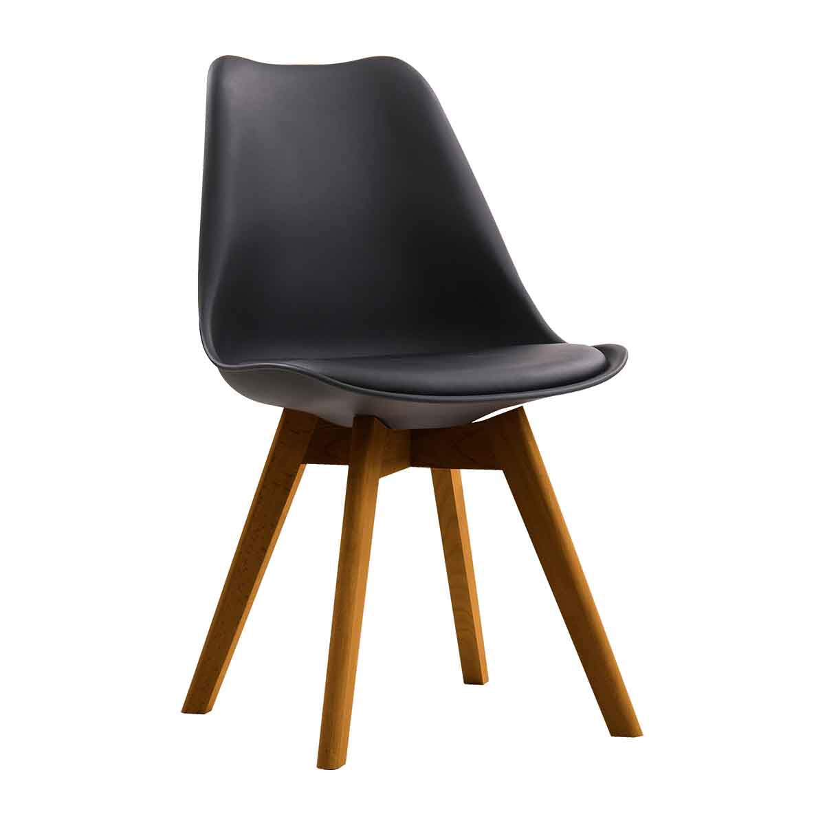 Modern Jaden Dining Chairs Set of 2 - Mid-Century Wooden Kitchen Chairs with Upholstered Seat - Perfect for Dining Room, Kitchen, Breakfast Nook & Small Spaces