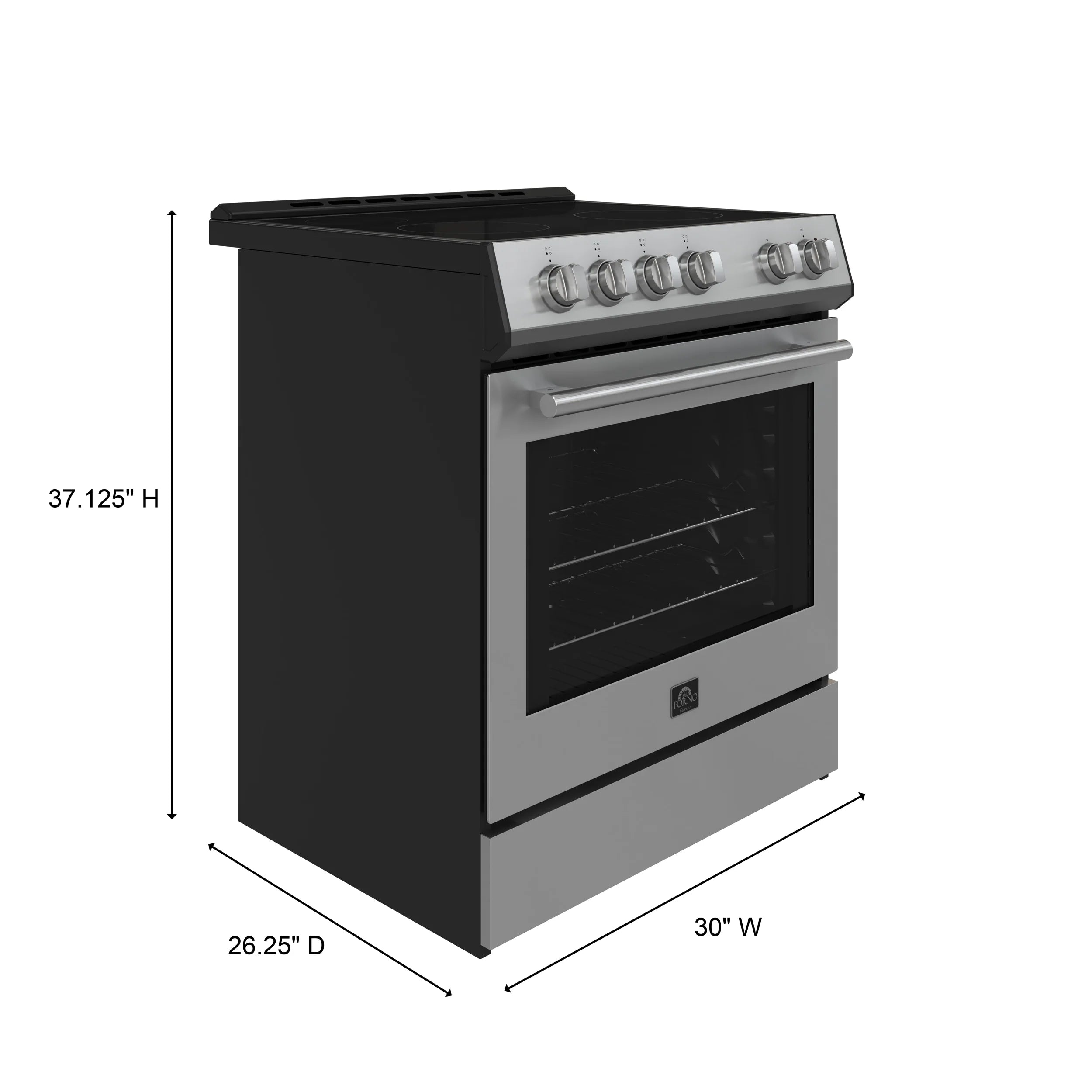 FORNO Espresso Leonardo 30 Inch Electric Range with 4 Burners - FFSEL6012 30