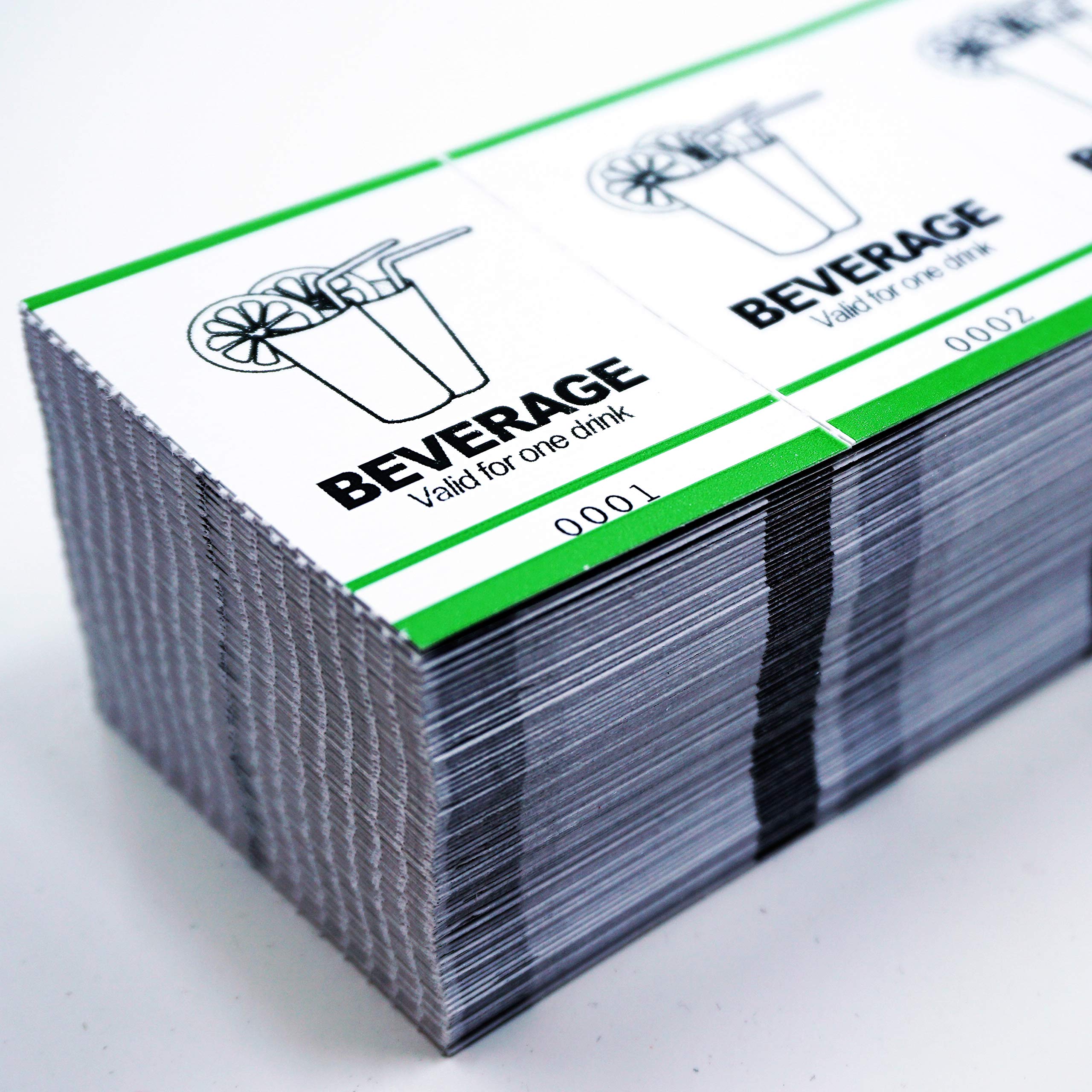 MyZone Printing Fast & Affordable Drink Tickets - 5000 Green Beverage Tickets for Bars, Parties & Events