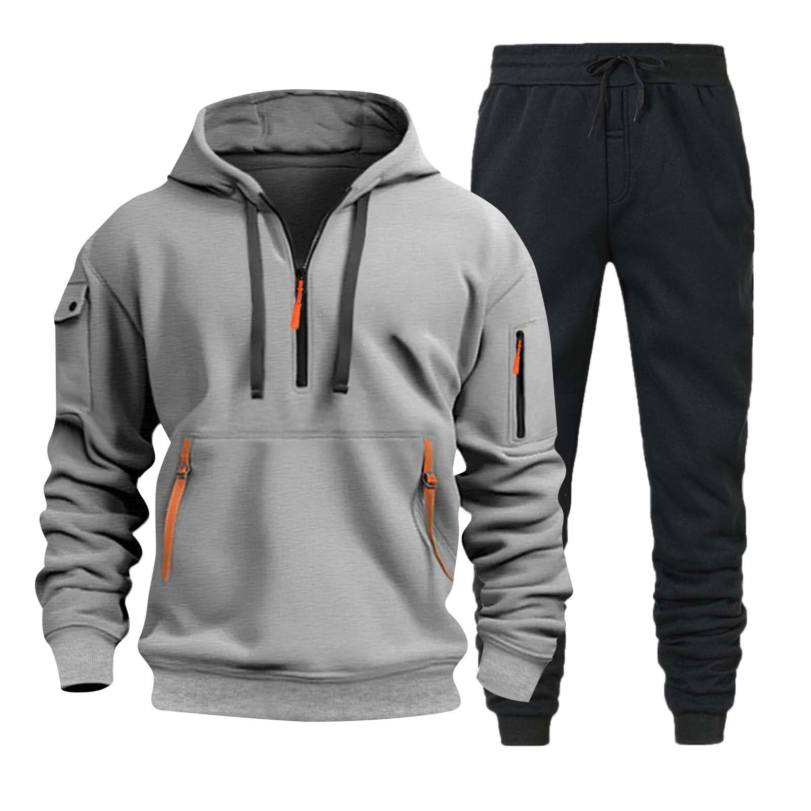 Men's 2-Piece Sweatsuit Set - Baggy Oversized Tracksuit with Pockets | Long Sleeve Lounge Wear for Gym, Running & Casual Outfits