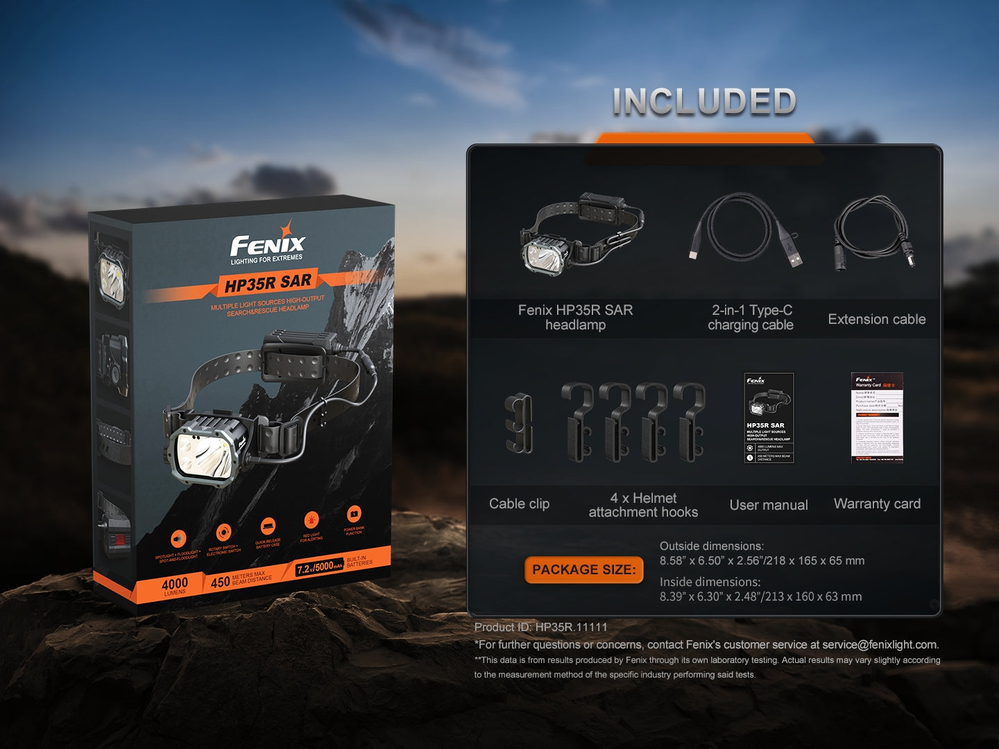 Fenix HP35R 1200 Lumen Rechargeable Headlamp for Search and Rescue, Camping, Hiking & Outdoor Adventures - Waterproof LED Headlight with Red Light Mode
