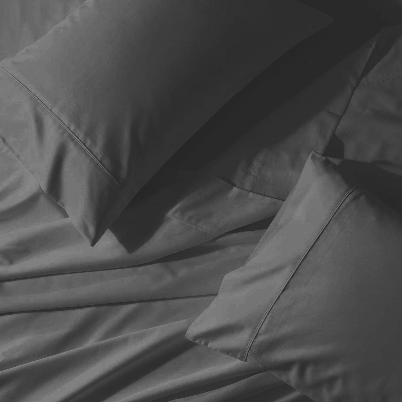 Premium 4-Piece Twin Size Sheet Set - Ultra Soft, Deep Pocket, Breathable & Cooling Bed Sheets - Hotel Luxury Quality - Dark Grey Solid - Perfect for Guest Rooms, Dorms & Cozy Bedrooms