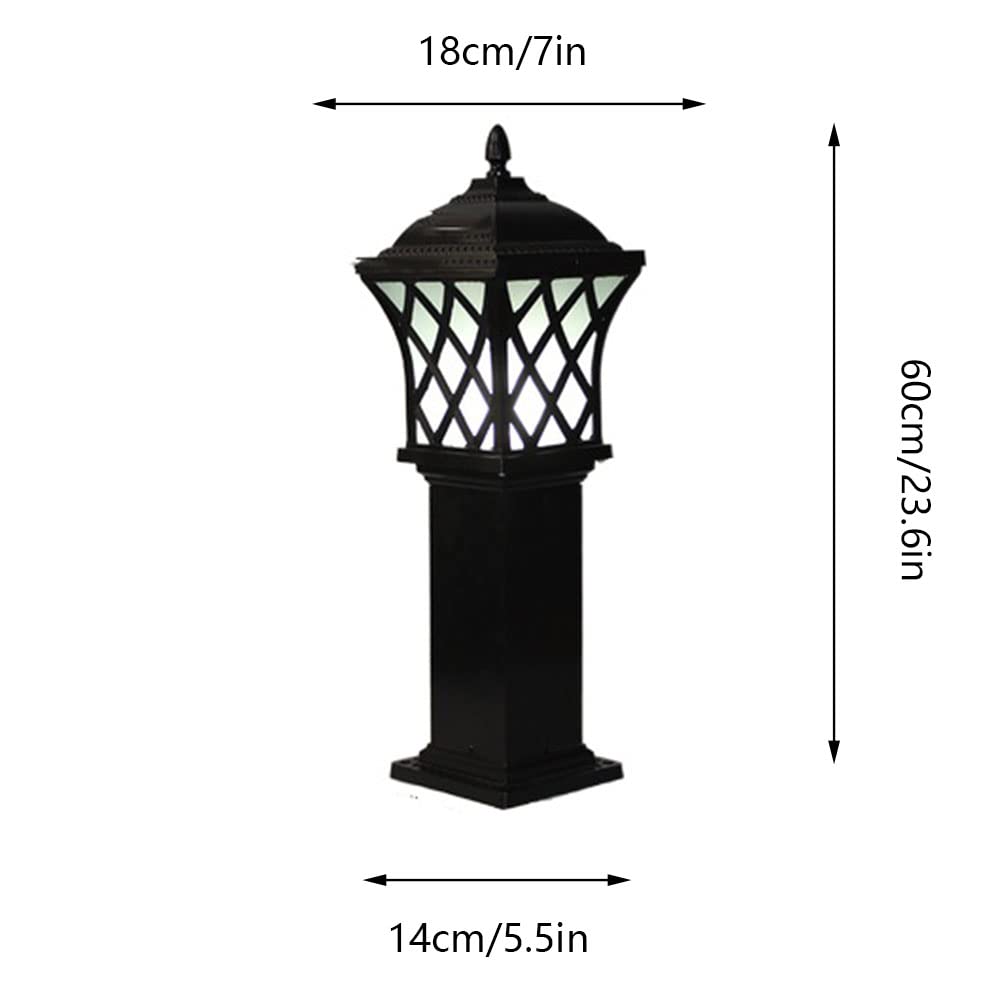 Waterproof IP55 Outdoor E26 Base Post Lights - Aluminum Pillar Lights with Glass Lampshade for Lawn, Garden, Garage, Pavilion & Courtyard Lighting | Durable Column Lights for Pathway, Driveway and Landscape Decoration