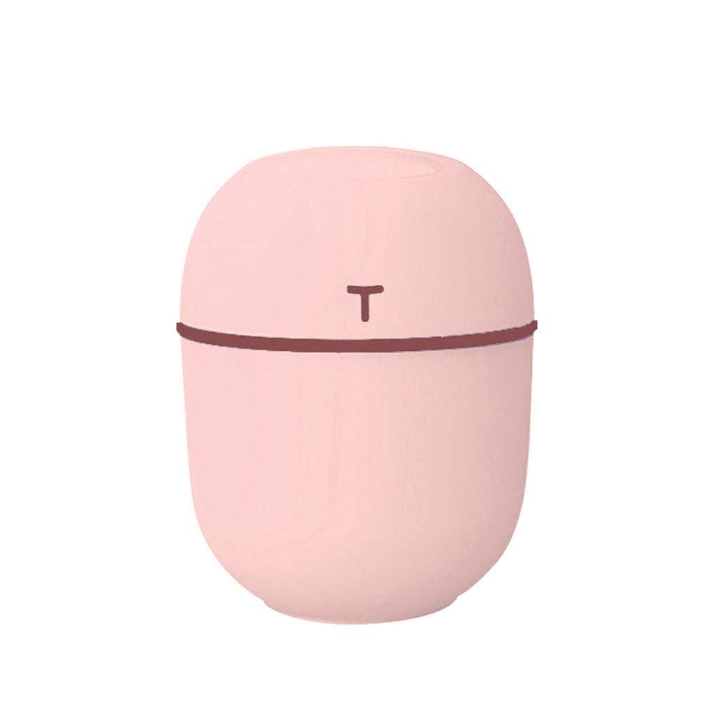 200ml Pink Ultrasonic Humidifier with LED Light - Portable Air Purifier & Essential Oil Diffuser for Home, Nursery, Office - Perfect for Baby Room, Dry Air Relief & Aromatherapy