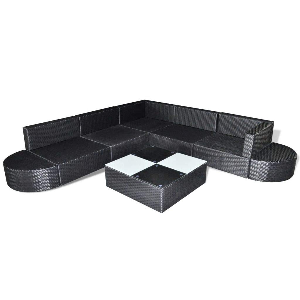 8-Piece Outdoor Patio Furniture Set - All-Weather Poly Rattan Sofa Sectional with Cushions & Coffee Table - Perfect for Backyard, Garden, Poolside & Patio Relaxation