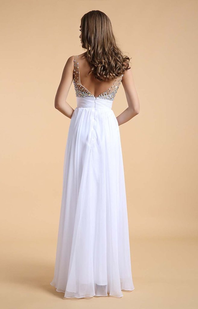 Elegant V-Neck Sequin Chiffon Long Prom Dress for Women | Wedding, Evening Party & Formal Events | Perfect for Bridesmaids, Homecoming & Special Occasions