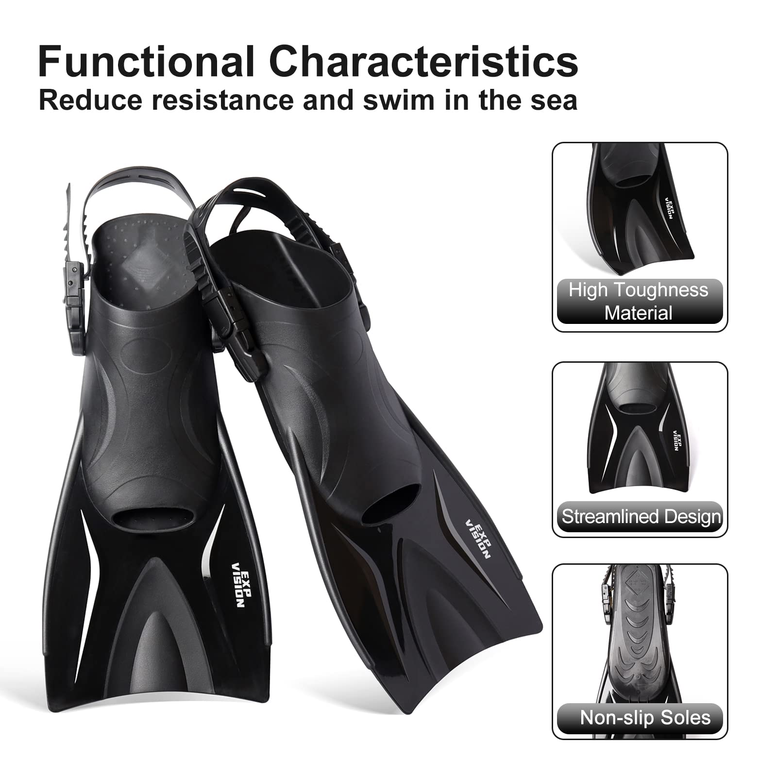 **Premium Snorkel Set for Adults - Panoramic Dive Mask, Dry Top Snorkel & Swim Fins with Travel Bag - Perfect for Swimming Training, Snorkeling & Ocean Adventures**