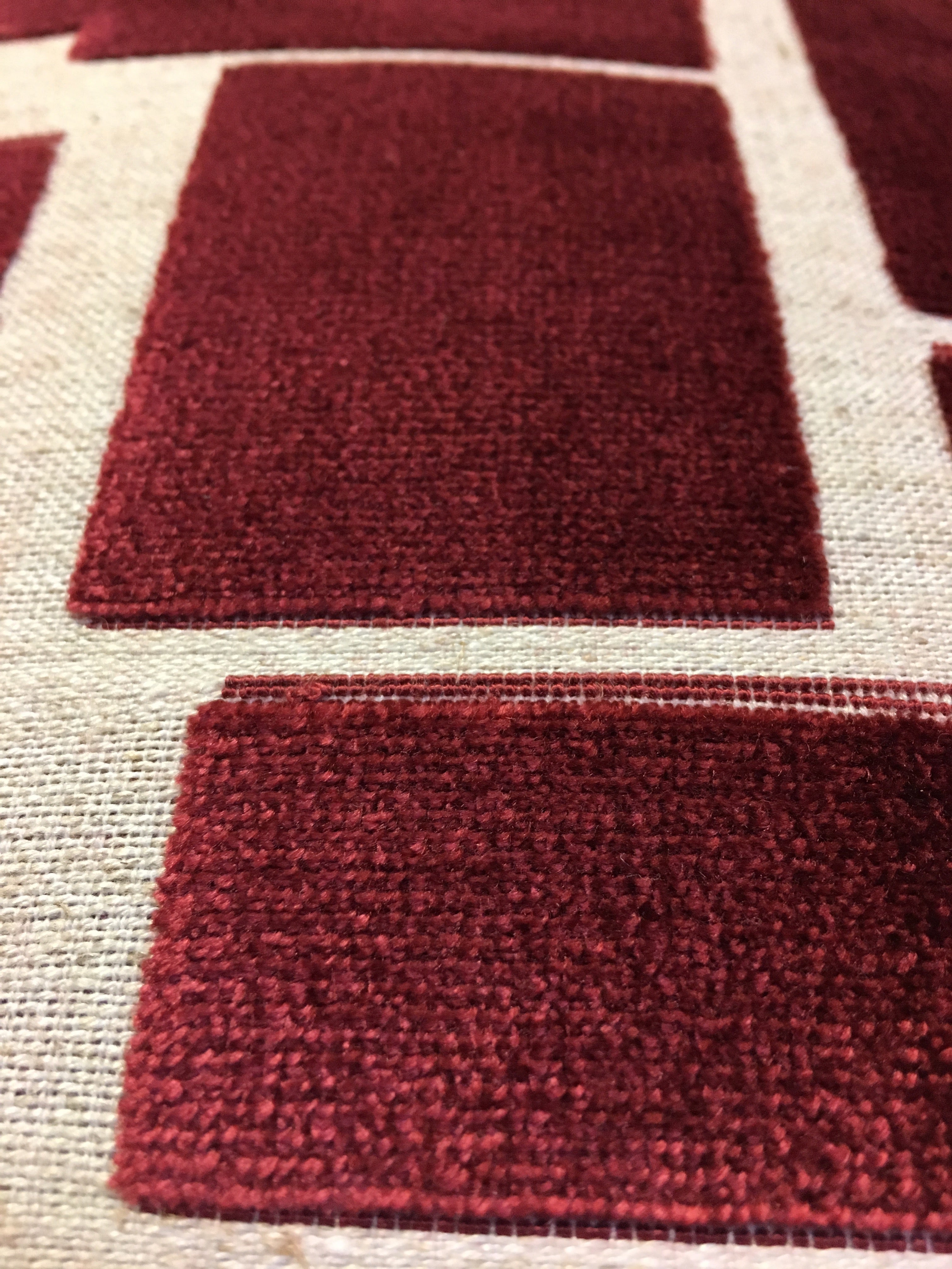 Aura Wine Red Geometric Lumbar Pillow 12x22 Inches - Supportive Decorative Cushion for Sofa, Office Chair, and Bed - Perfect for Home & Office Comfort