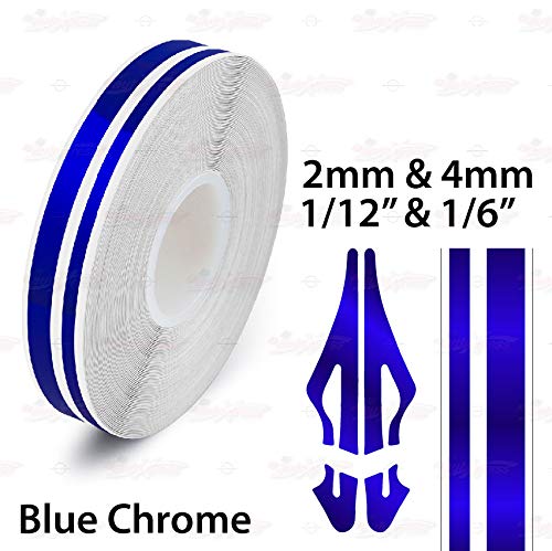Blue Chrome Vinyl Pinstripe Tape - 1/12