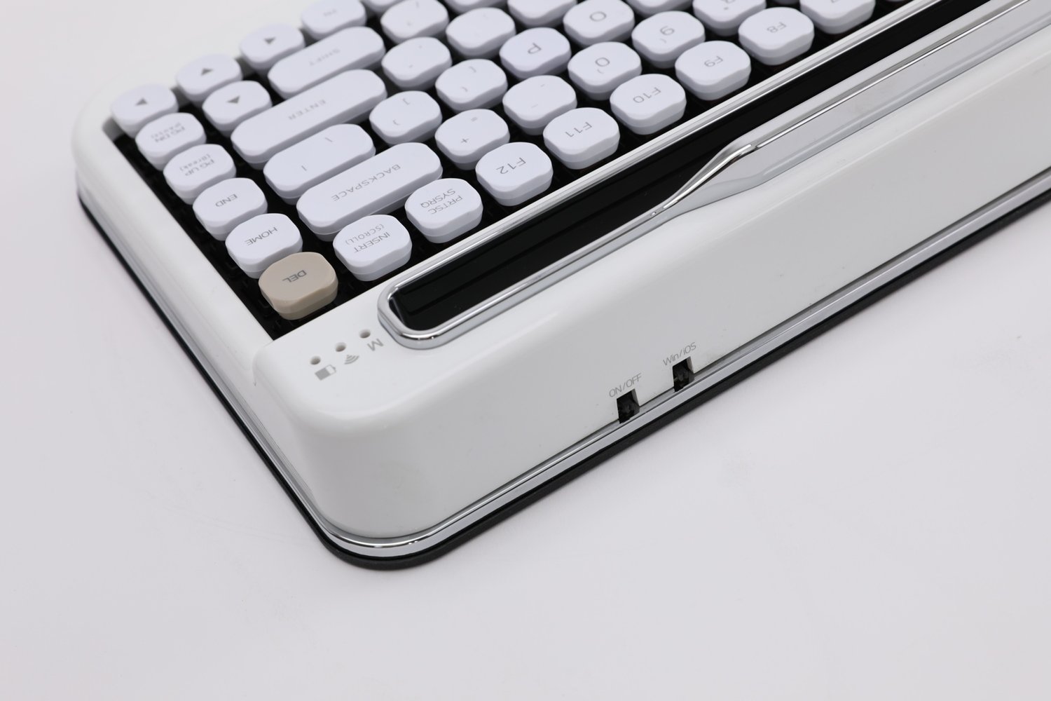 Premium Bluetooth Keyboard with Diamond Keycaps - Cherry MX Brown Switches, White (Ideal for Office Work, Gaming & MacBook Pro/Windows Laptop Typing)