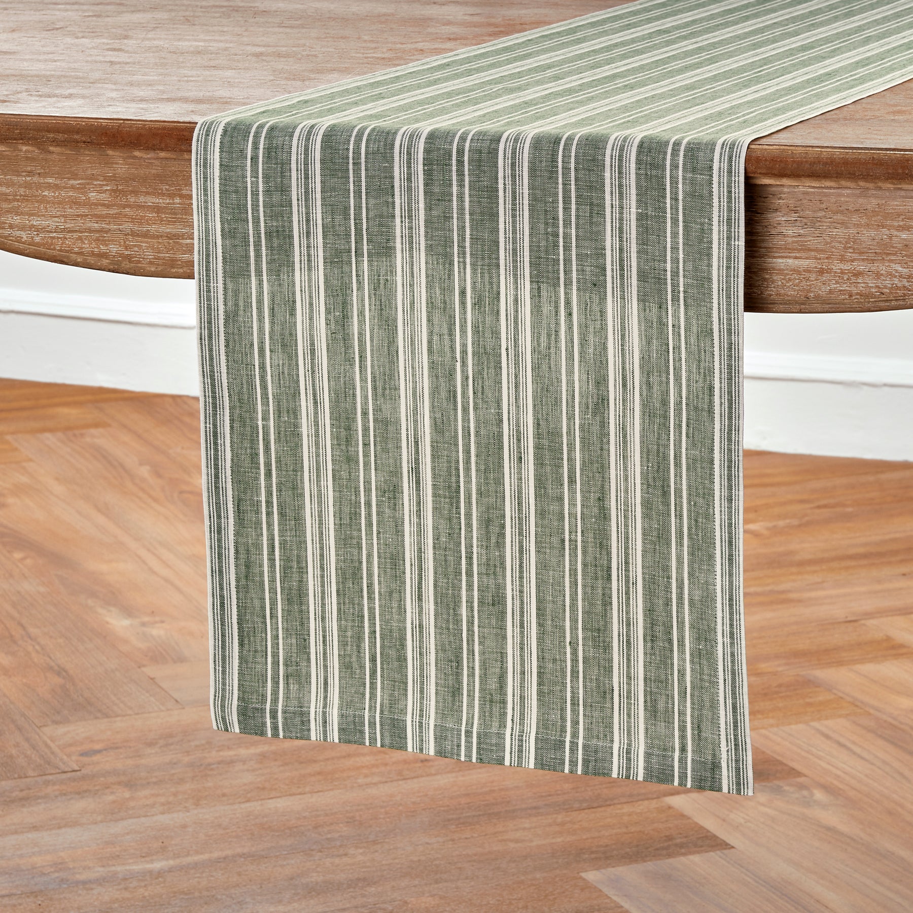 Elegant Chelsea Stripe Table Runner - Cotton Linen Blend - Perfect for Dining Room Decor, Wedding Centerpieces & Holiday Table Settings