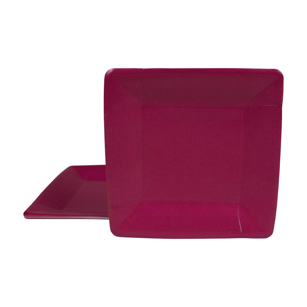 Premium Caspari Grosgrain Square Paper Plates - 16 Count Rose Design for Elegant Salad & Dessert Serving | Perfect for Weddings, Baby Showers & Dinner Parties