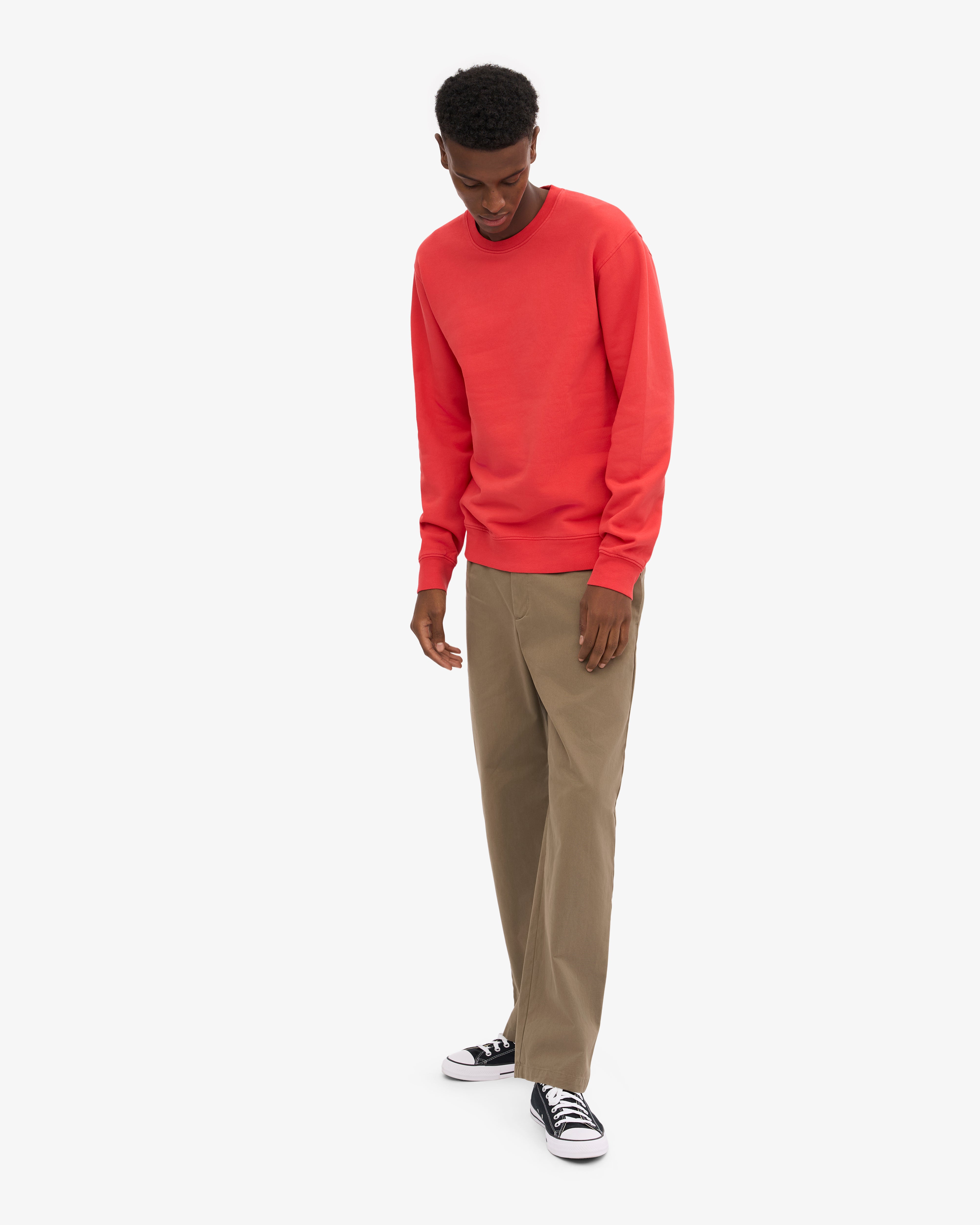 Classic Organic Cotton Crew Neck T-Shirt - Red Tangerine Color | Comfortable Casual Wear for Men & Women | Perfect for Everyday Outfits, Lounge Wear and Summer Fashion