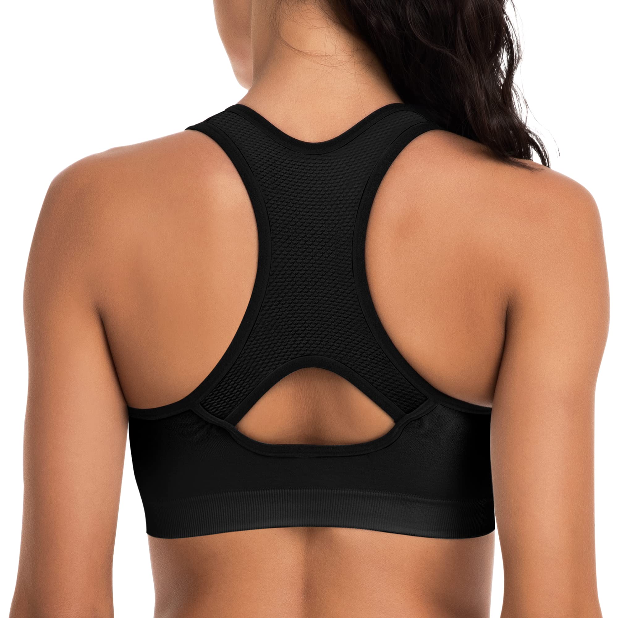 High Impact Racerback Sports Bras for Women with Removable Pads - Workout, Yoga & Running Athletic Tank Tops - Comfortable Support for Active Lifestyles