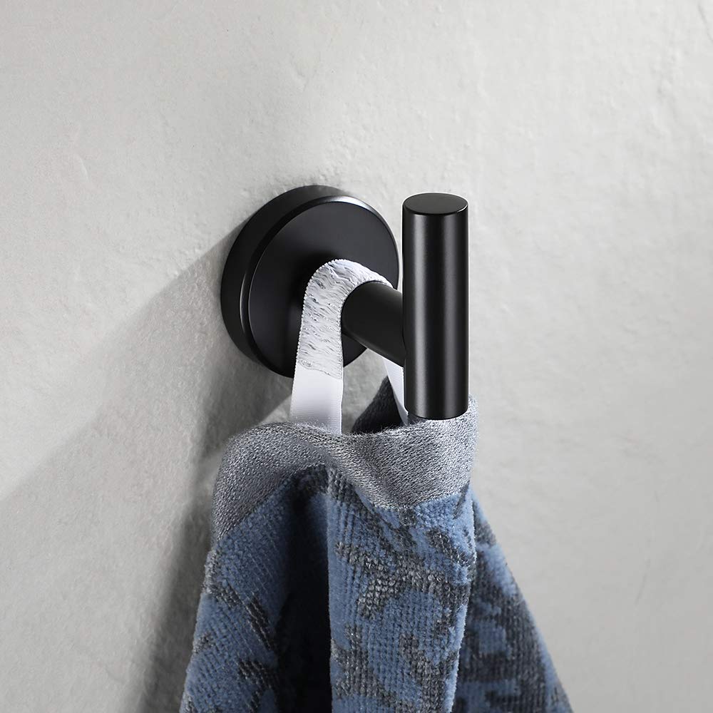 Matte Black Stainless Steel Towel Ring - 7 Inch Bathroom Holder for Showers & Vanities
