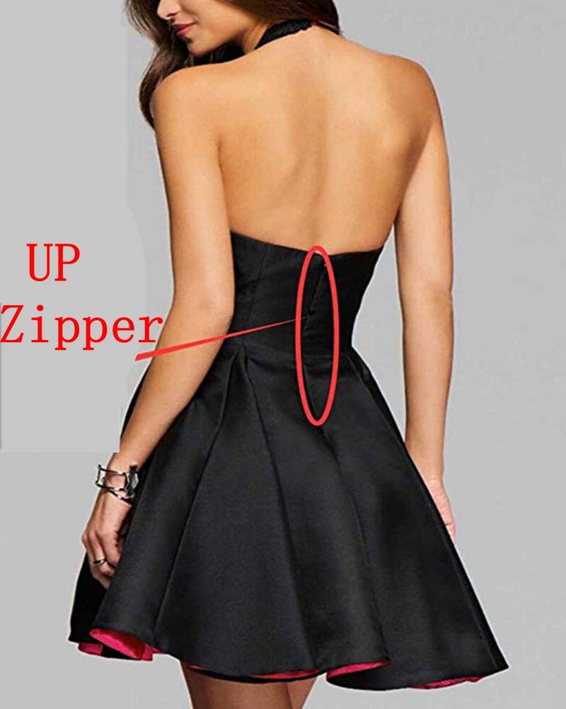 Elegant Halter Appliqued Short Prom Homecoming Dress for Juniors - Perfect for Evening Parties, Dances & Special Occasions