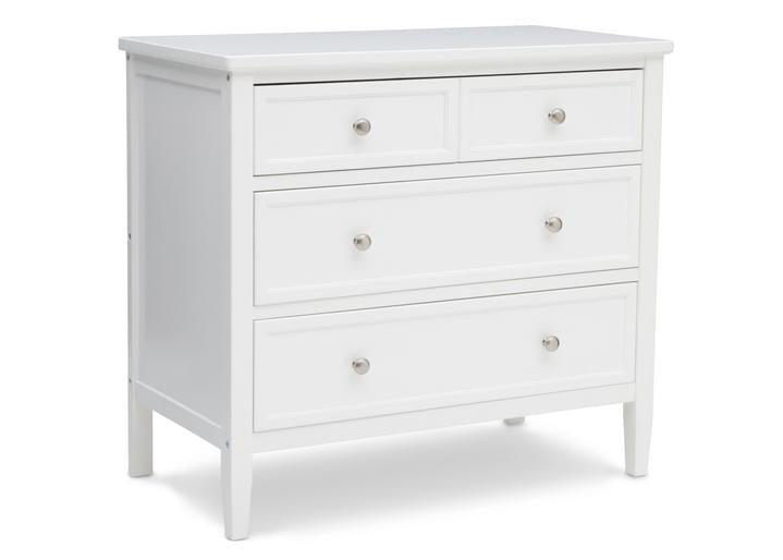 Classic 3-Drawer Wooden Dresser with Smooth Gliding Interlocking Drawers - Perfect for Bedroom Storage & Closet Organization