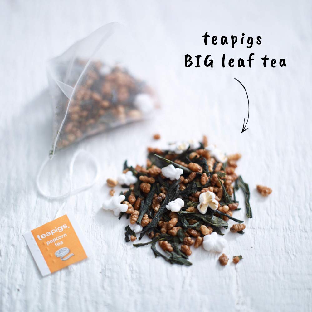 Teapigs Popcorn Herbal Tea Bags - 6 Packs of 15 Whole Leaf Tea Bags | Caffeine-Free, Natural Ingredients | Perfect for Relaxation, Afternoon Tea & Gifts