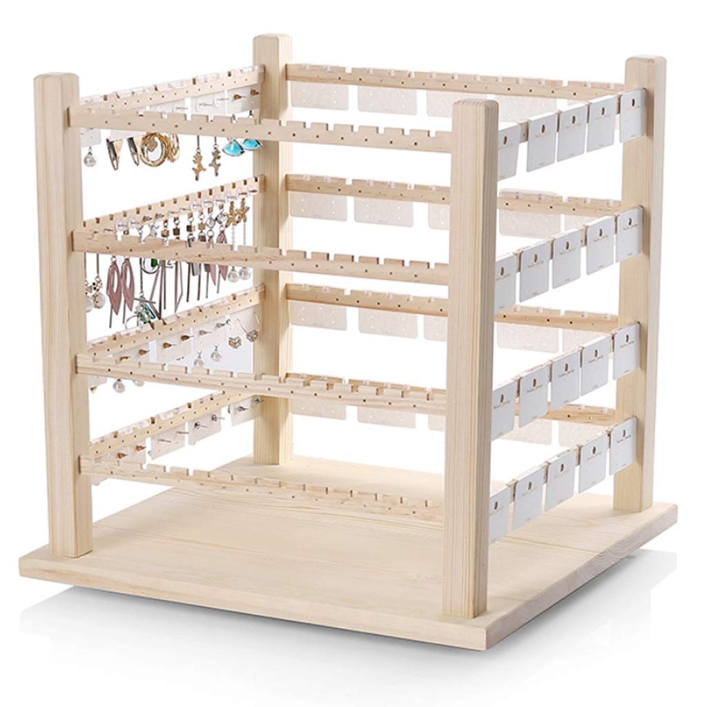 Premium Solid Wood Earring Organizer - Large Capacity Hanging Jewelry Display Stand for Earrings, Necklaces & Bracelets - Perfect for Boutique, Home Decor & Gift Shop Storage Solutions