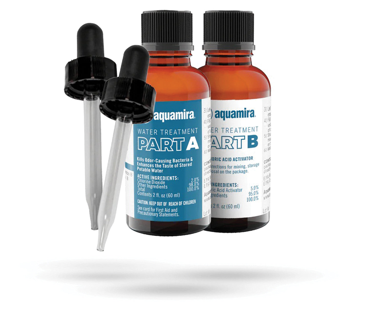 Aquamira Water Treatment Drops 2 oz - Portable Water Purifier for Camping, Hiking & Emergency Preparedness