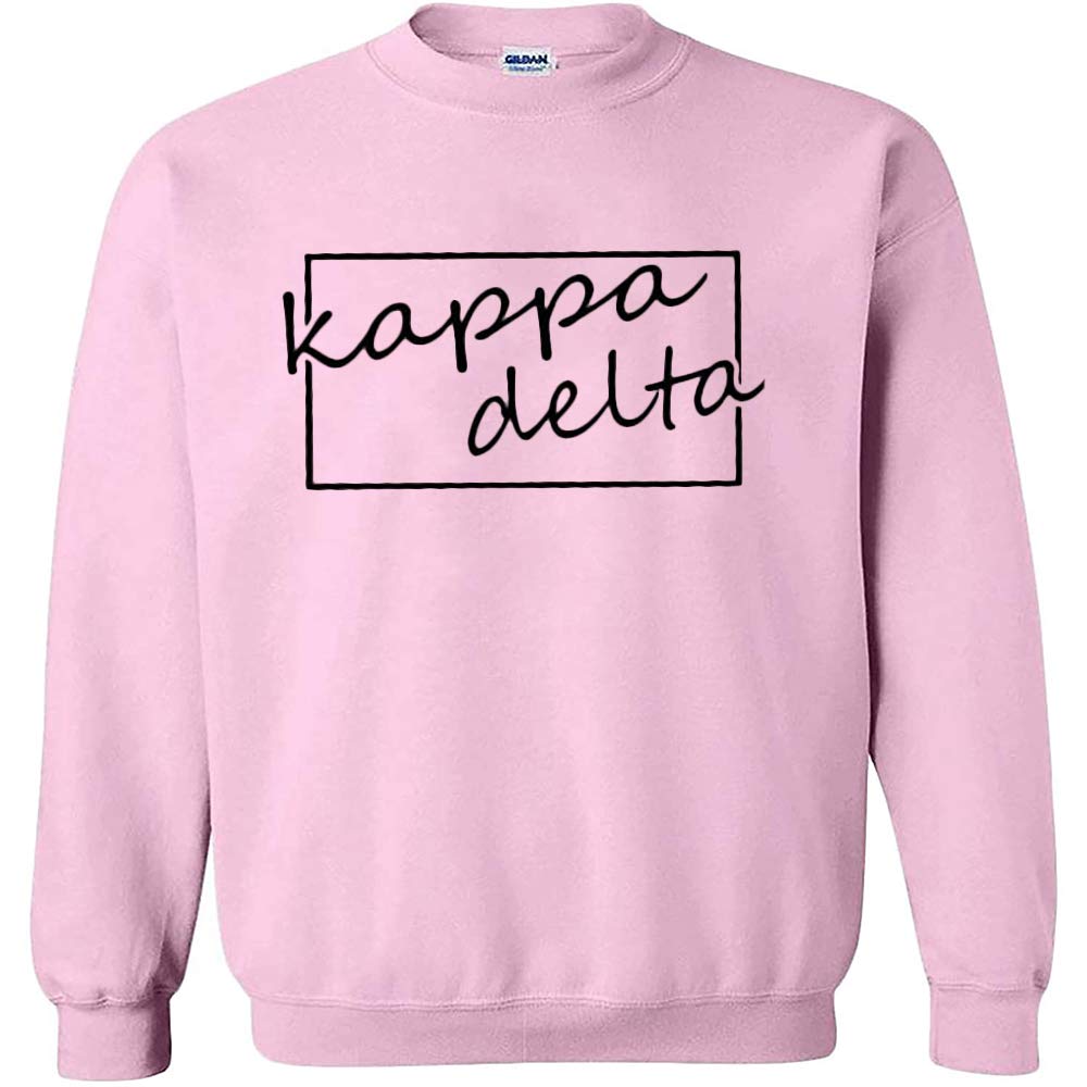 Kappa Delta Greek Letter Script Box Crewneck Sweatshirt | Comfortable College Sorority Apparel for Campus Wear & Sisterhood Events