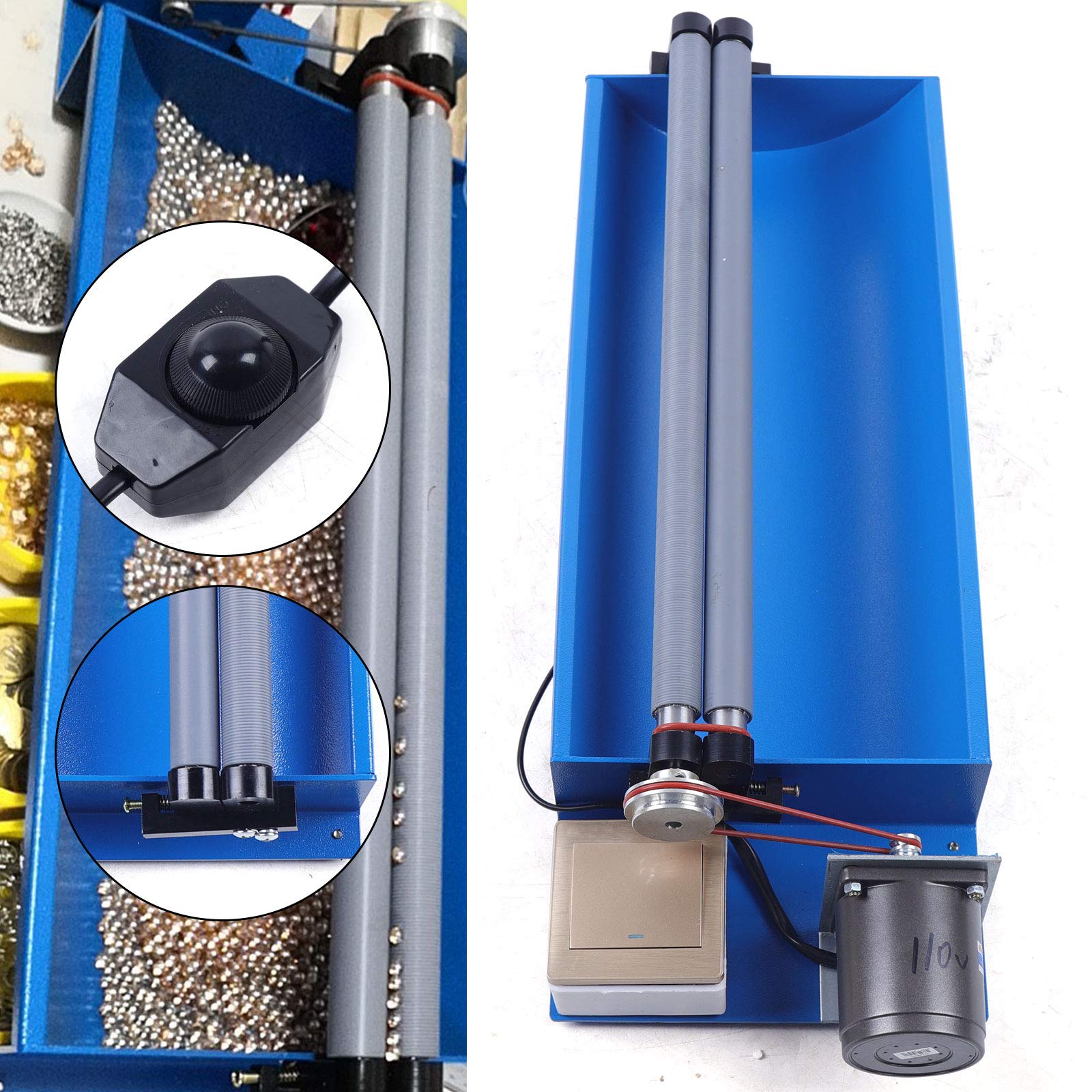 Semi-Automatic Jewelry Beading Machine for 4-10mm Beads - Adjustable Speed Handwork Beader with 35cm/12cm Needles (110V) - Perfect for DIY Jewelry Making, Crafting Necklaces & Bracelets at Home