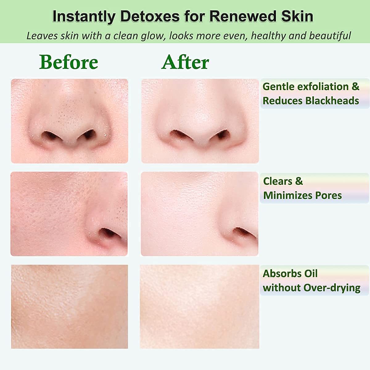 Green Tea Cleansing Mask Stick for Face - Blackhead & Whitehead Remover, Oil Control & Anti-Acne Treatment - Natural Green Mask Stick for Men & Women | Perfect for Daily Skincare Routine & Deep Pore Cleansing