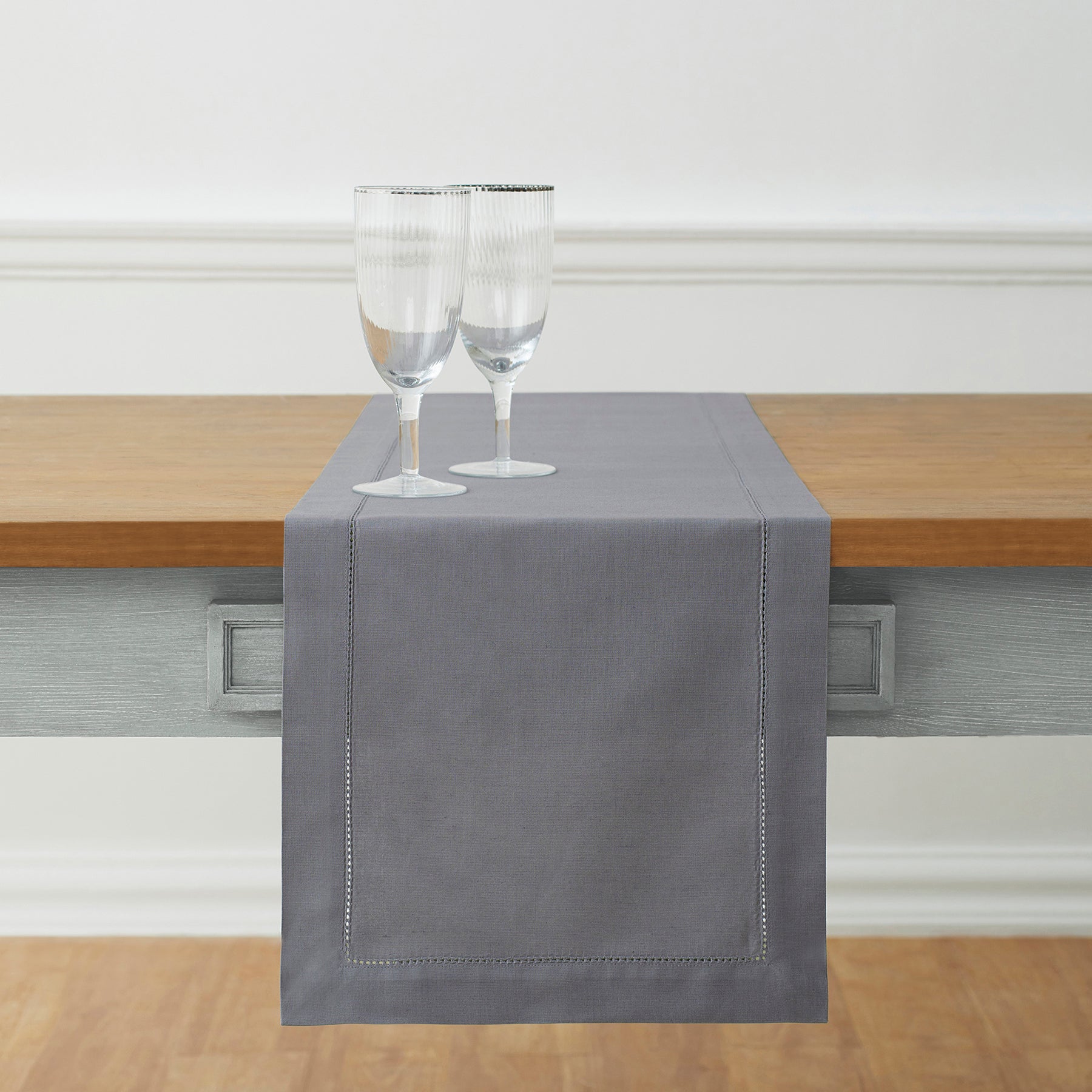 Premium Cotton Linen Hemstitch Table Runner - Elegant Dining Table Decor for Weddings, Parties & Home Decor