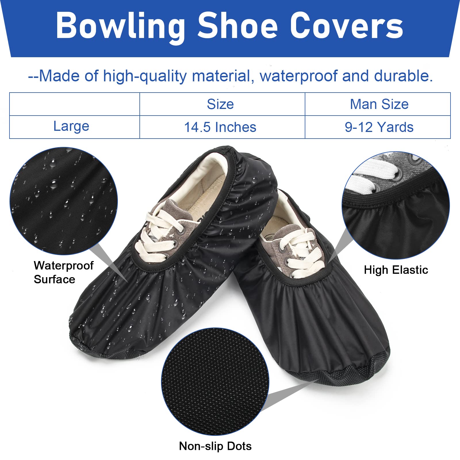 Bowling Shoe Covers - Waterproof Reusable Non-Slip Shoe Protectors for Bowling | Perfect for League Play, Practice & Bowling Alley Use