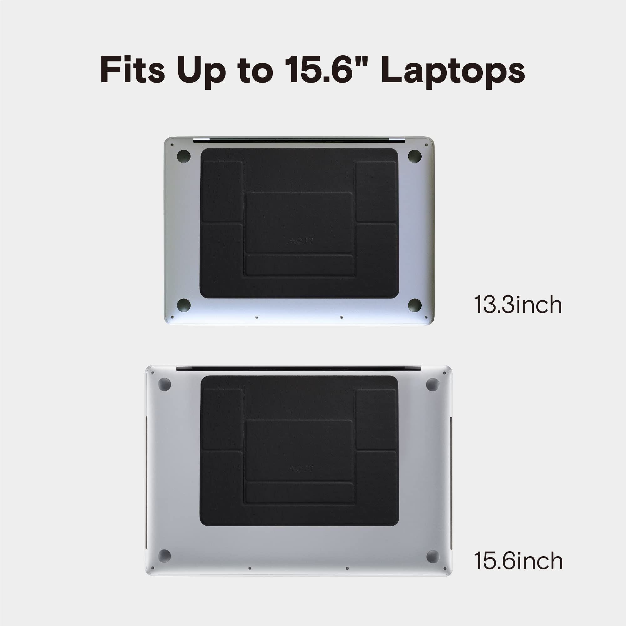MOFT Laptop Stand for Desk - Foldable & Portable Adhesive Computer Stand with 2 Adjustable Viewing Angles | Compatible with MacBook Air/Pro 11-16 Inch | Perfect for Home Office, Travel & Coffee Shop Work (Black)