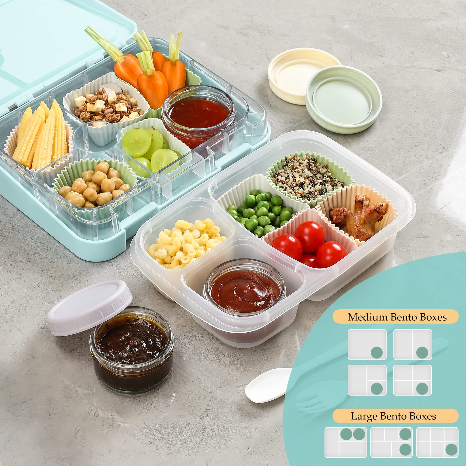 VITEVER 6-Pack 2.7oz Leakproof Salad Dressing Containers - Reusable Condiment Cups for Lunch Box & Travel