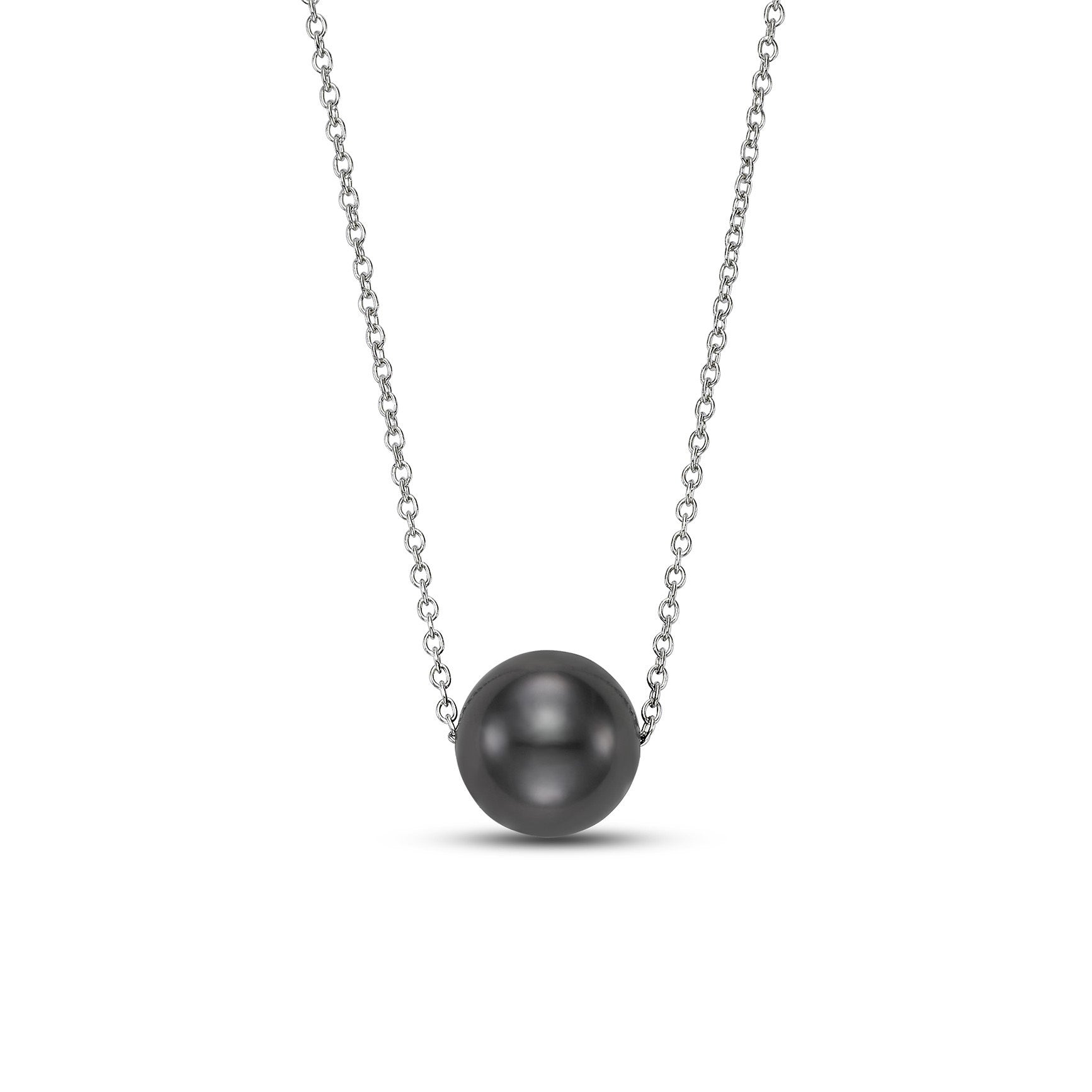 Exquisite Tahitian Pearl Slide Pendant Necklace - Black Pearl Jewelry for Women - Perfect for Weddings, Anniversaries & Special Occasions