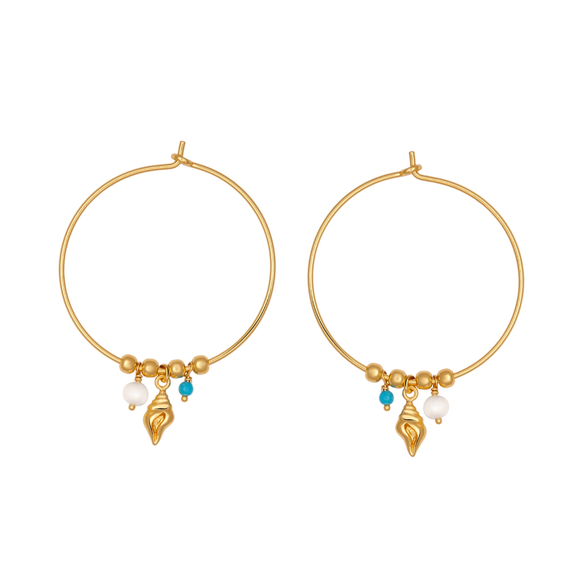 Oceania Gold Hoops Earrings for Women - 14K Gold Plated Dainty Hoop Earrings - Trendy Minimalist Jewelry for Everyday Wear, Parties & Gifts