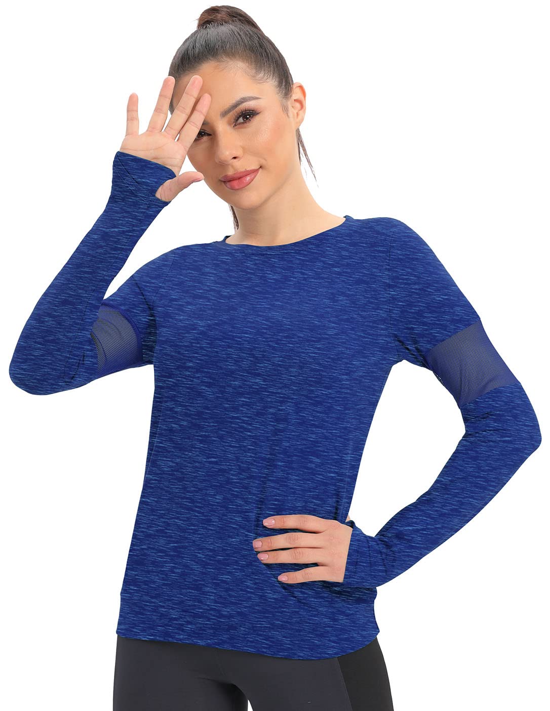 ICTIVE Women's Long Sleeve Workout Shirts - Loose Fit Running Tops with Thumb Holes | Gym, Yoga & Outdoor Exercise Apparel