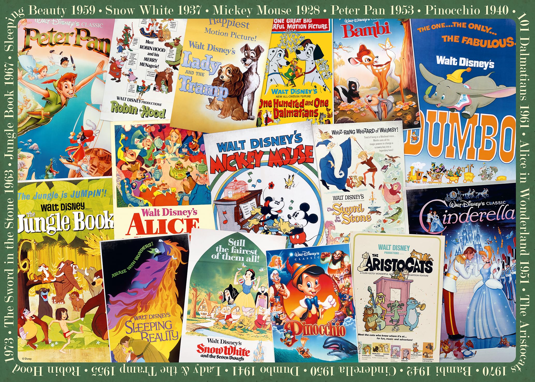 Disney Vintage Movie Poster 1000-Piece Puzzle for Adults & Teens 14+ | Ravensburger 12000689 | Collectible Disney Gift for Movie Fans & Puzzle Lovers | Perfect for Family Game Nights & Home Decor