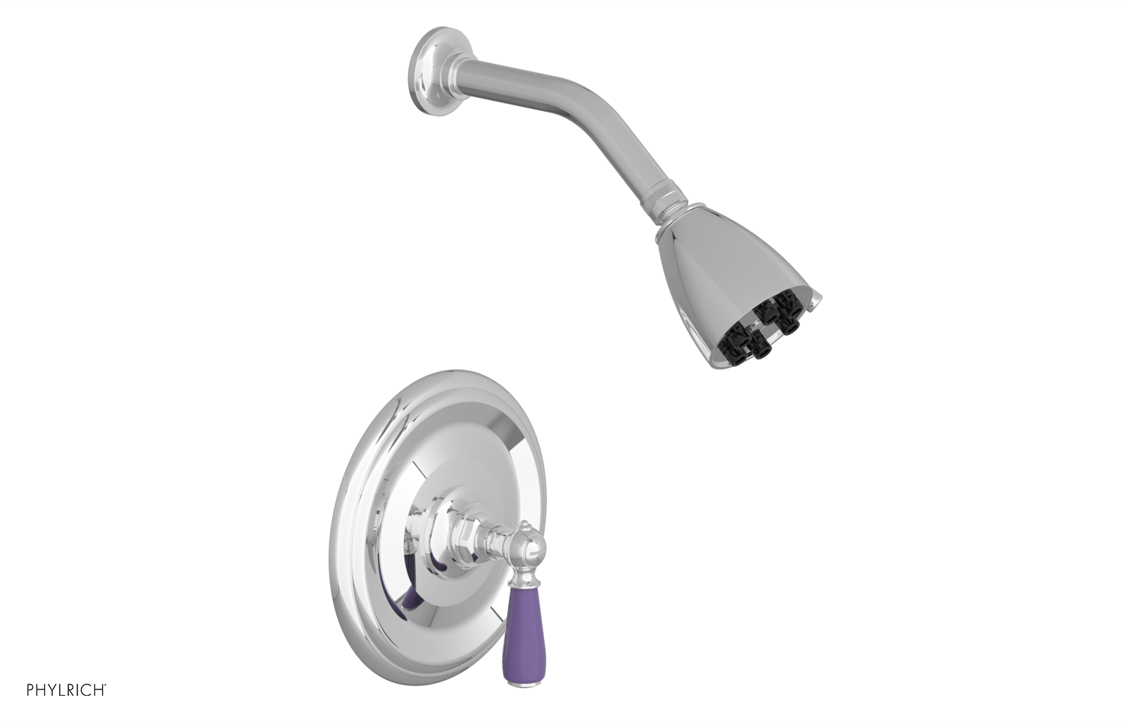 Jamestown Pressure Balance Shower Set with Lever Handle & Purple Accents - 165 22 Series for Bathroom & Spa Relaxation