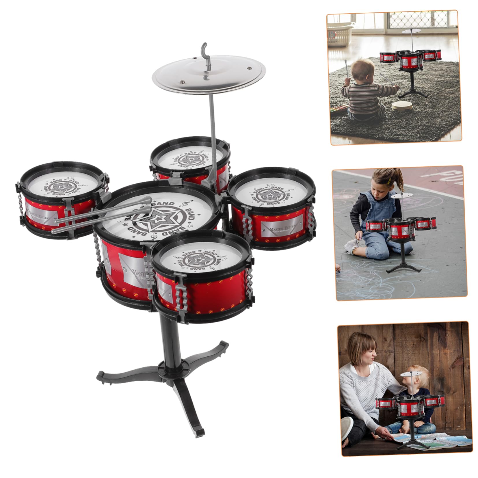 QUMIIRITY Kids Drum Set - Early Learning Musical Toy for Toddlers & Children, Percussion Instruments for Baby & Preschoolers - Perfect for Home Play, Classroom Activities & Birthday Gifts