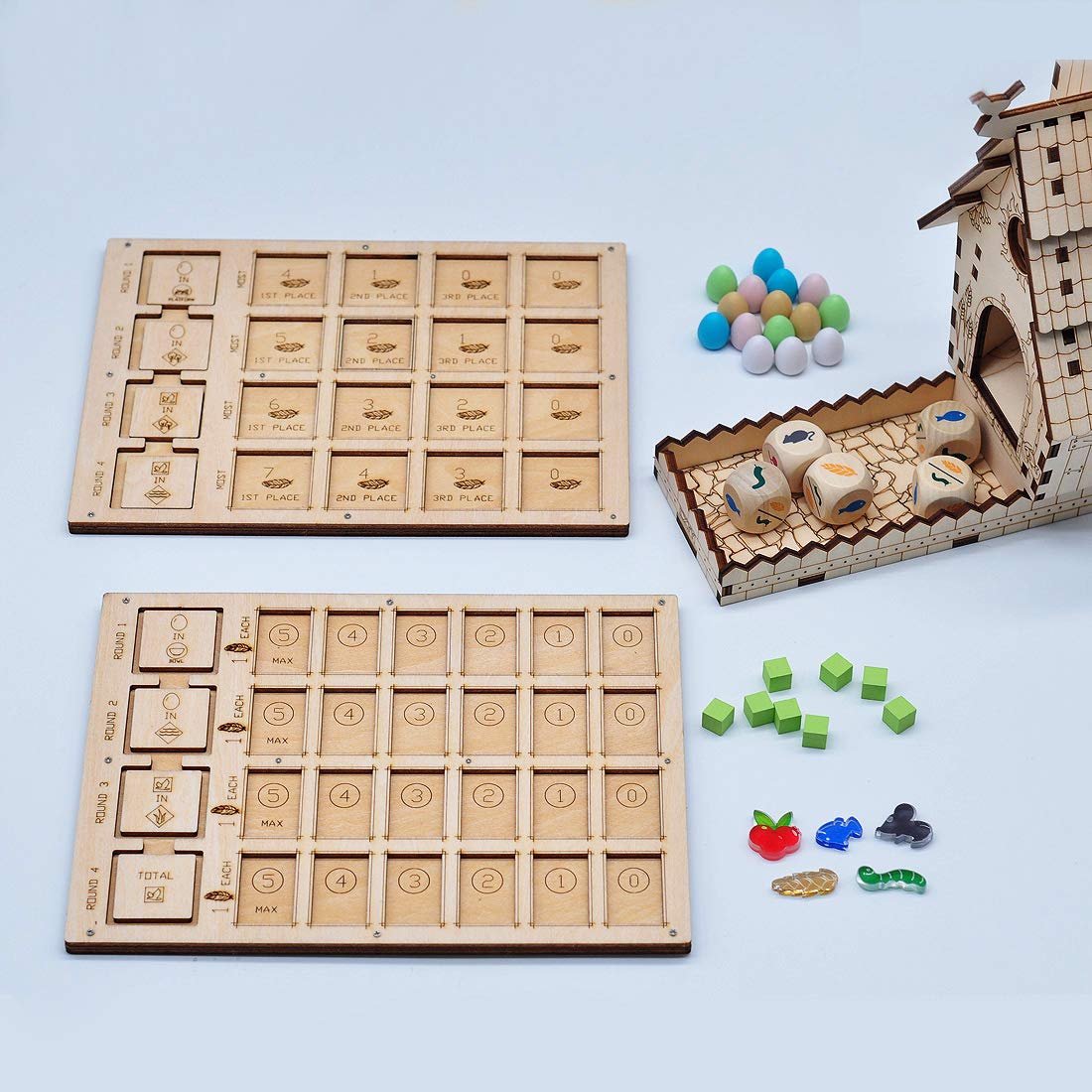 Wingspan Board Game Objective Scoreboard - Wooden Laser Cut Goal Tracker for Competitive Play | Perfect for Family Game Nights & Strategy Enthusiasts