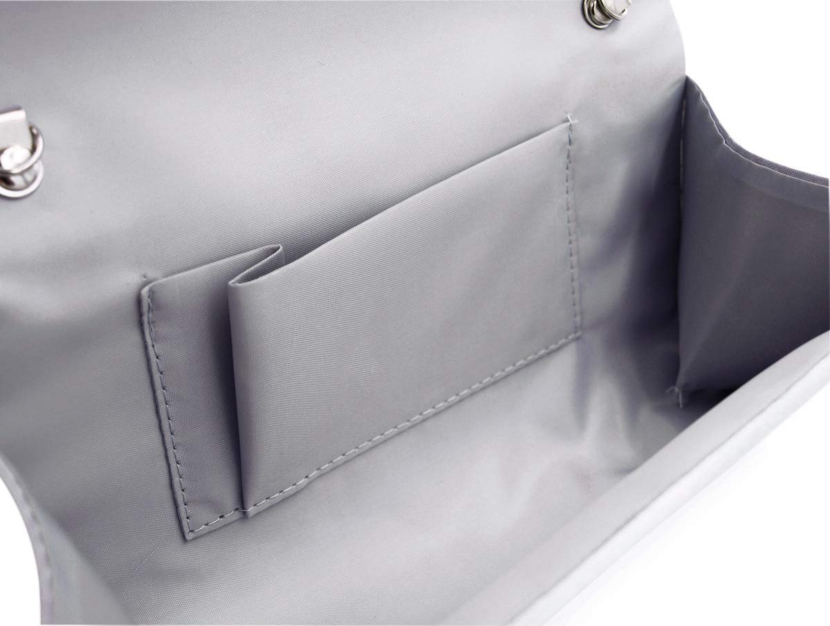 Elegant Classic Solid Satin Pleated Flap Clutch Evening Bag for Women - Perfect for Weddings, Parties, and Formal Events